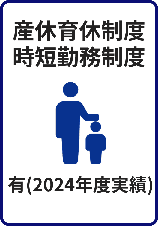 産休育休制度時短勤務制度　有(2024年度実績)